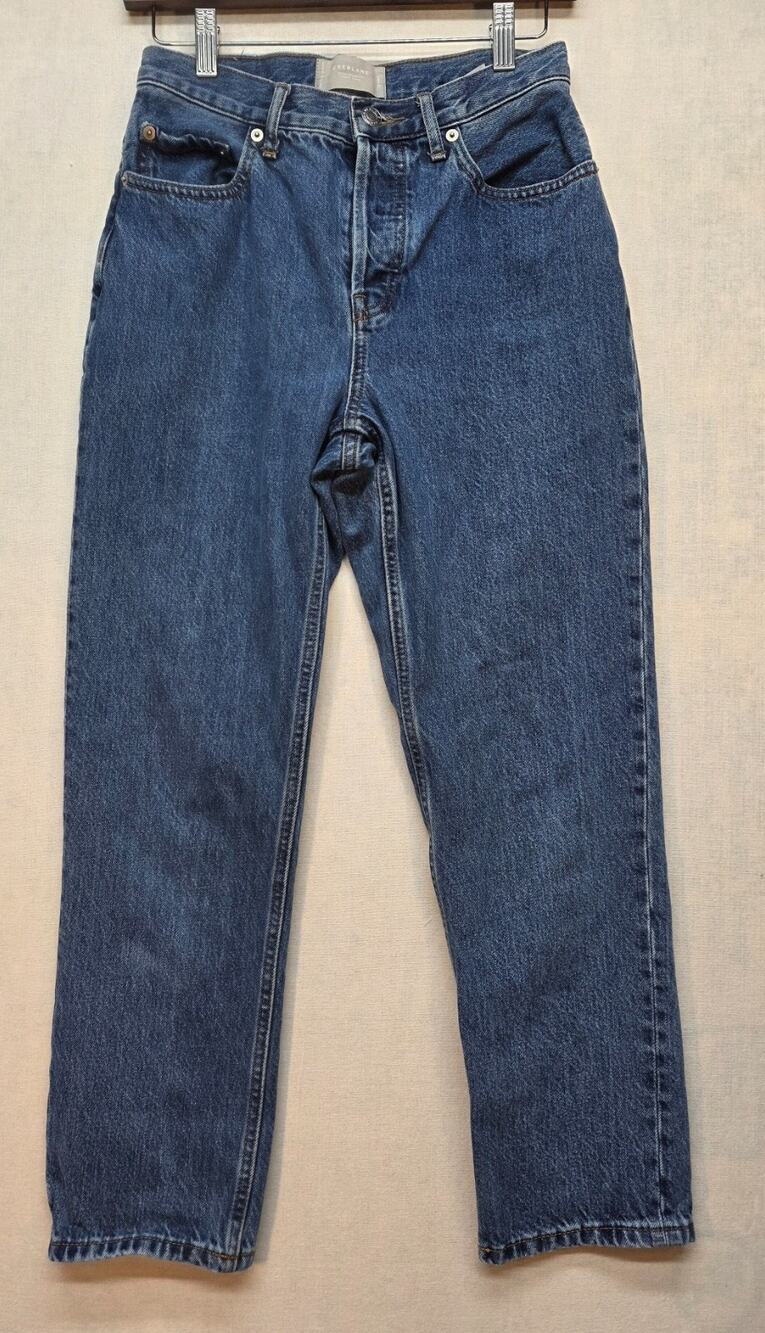 Everlane The 90s Cheeky Jean Sz 26 Ankle Blue Rigid Organic Cotton High Rise